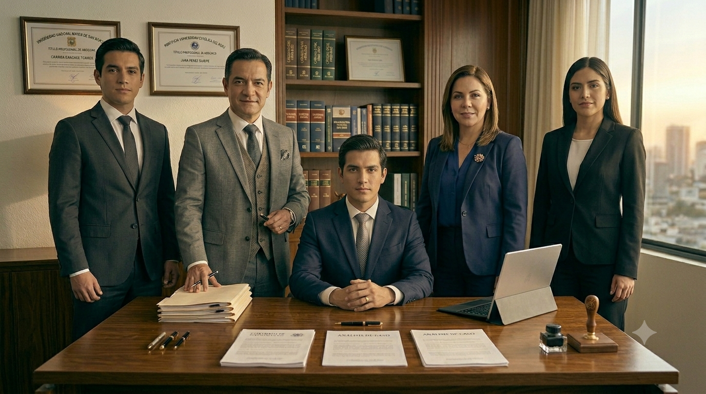 Equipo de abogados colegiados de ARFASA en su estudio en el Perú